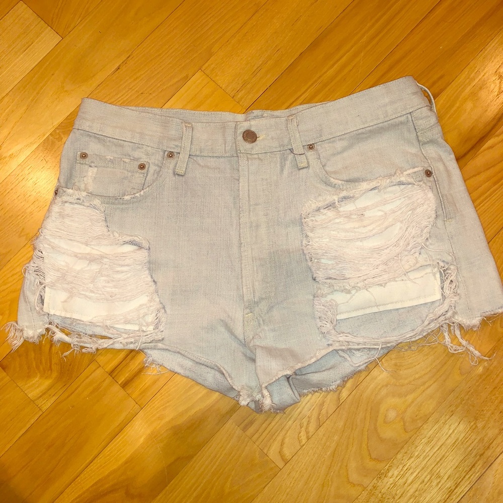A Gold E Distressed Denim Shorts